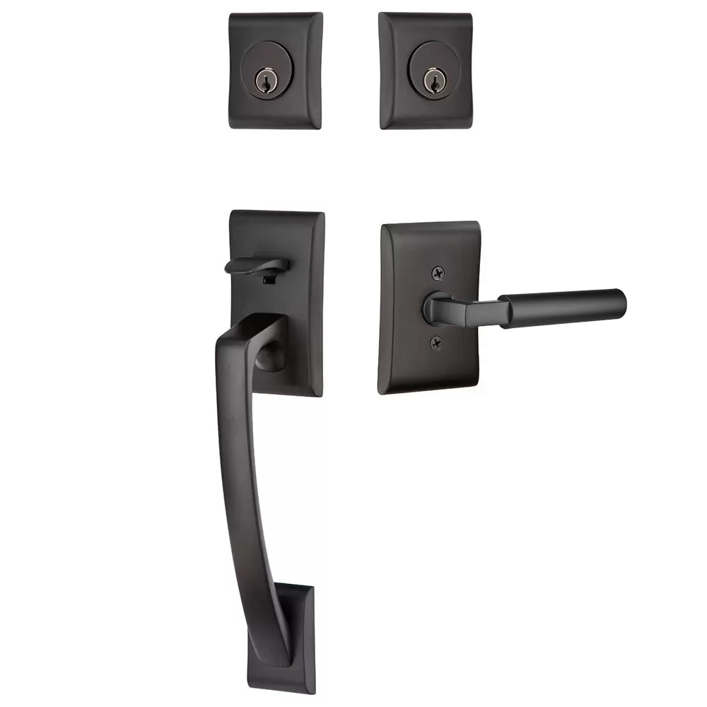 Emtek Ares Tubular Entryset Sectional with Hercules Lever