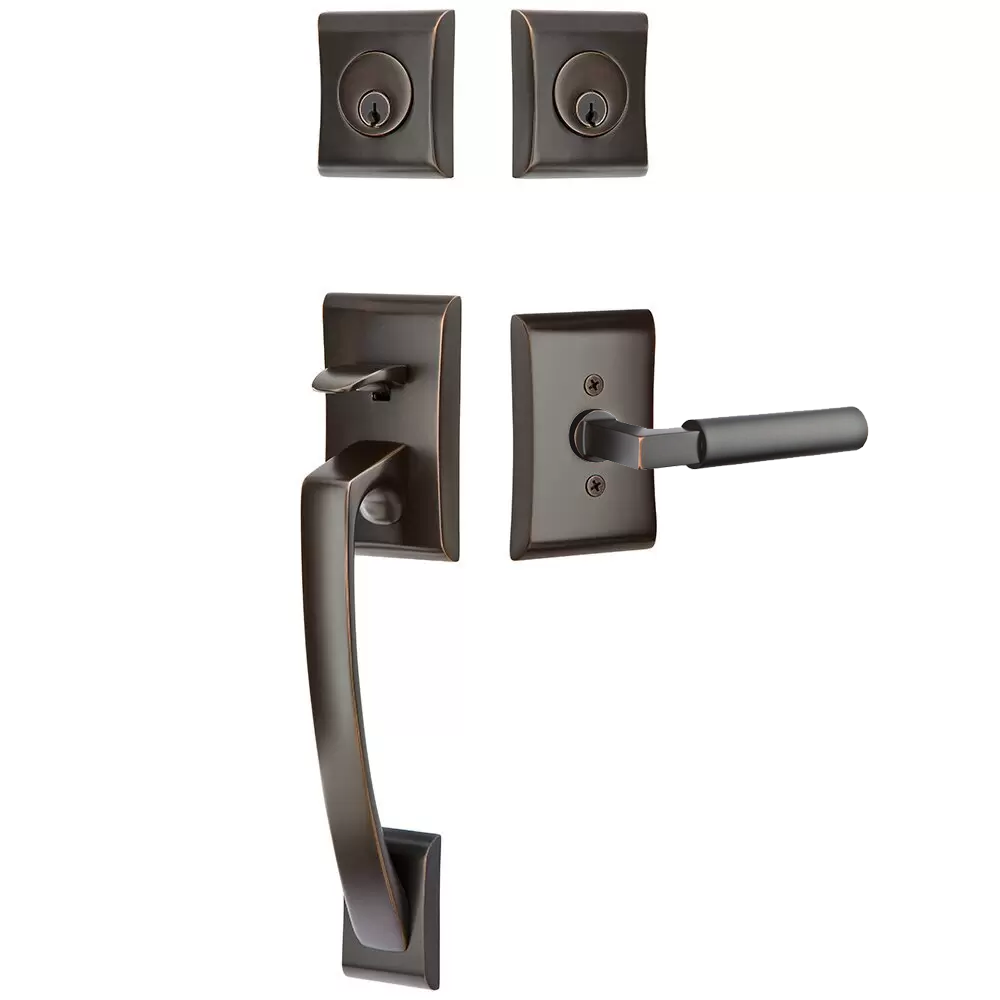 Emtek Ares Tubular Entryset Sectional with Hercules Lever