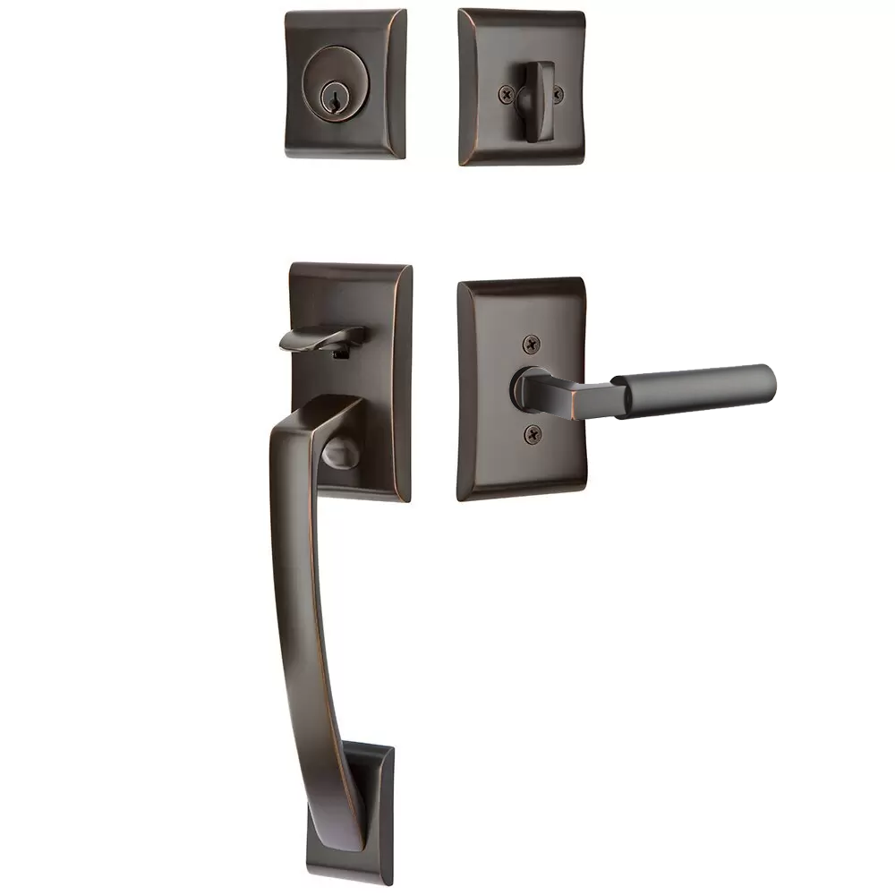 Emtek Ares Tubular Entryset Sectional with Hercules Lever