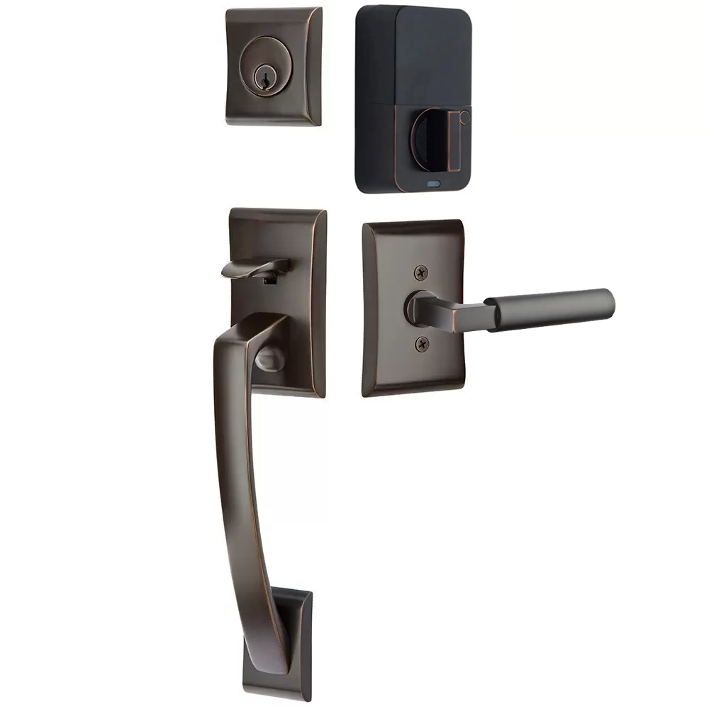 Emtek Ares Tubular Entryset Sectional with Hercules Lever