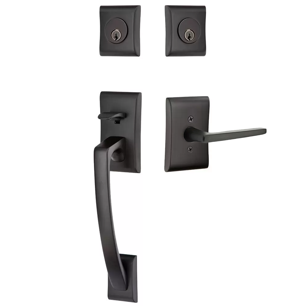 Emtek Ares Tubular Entryset Sectional with Hermes Lever
