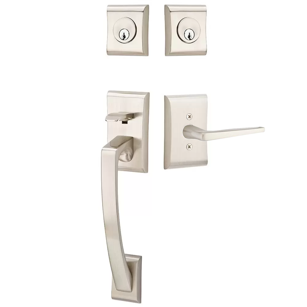 Emtek Ares Tubular Entryset Sectional with Hermes Lever