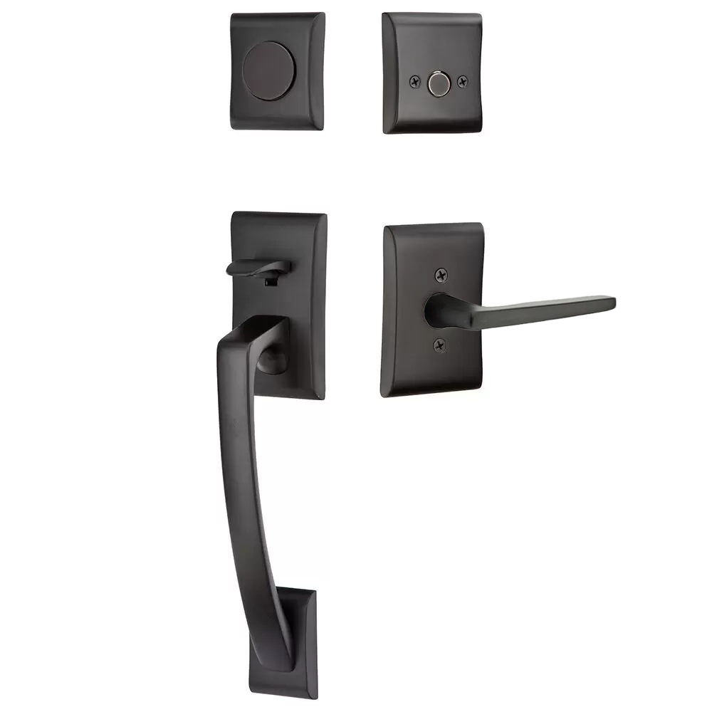 Emtek Ares Tubular Entryset Sectional with Hermes Lever