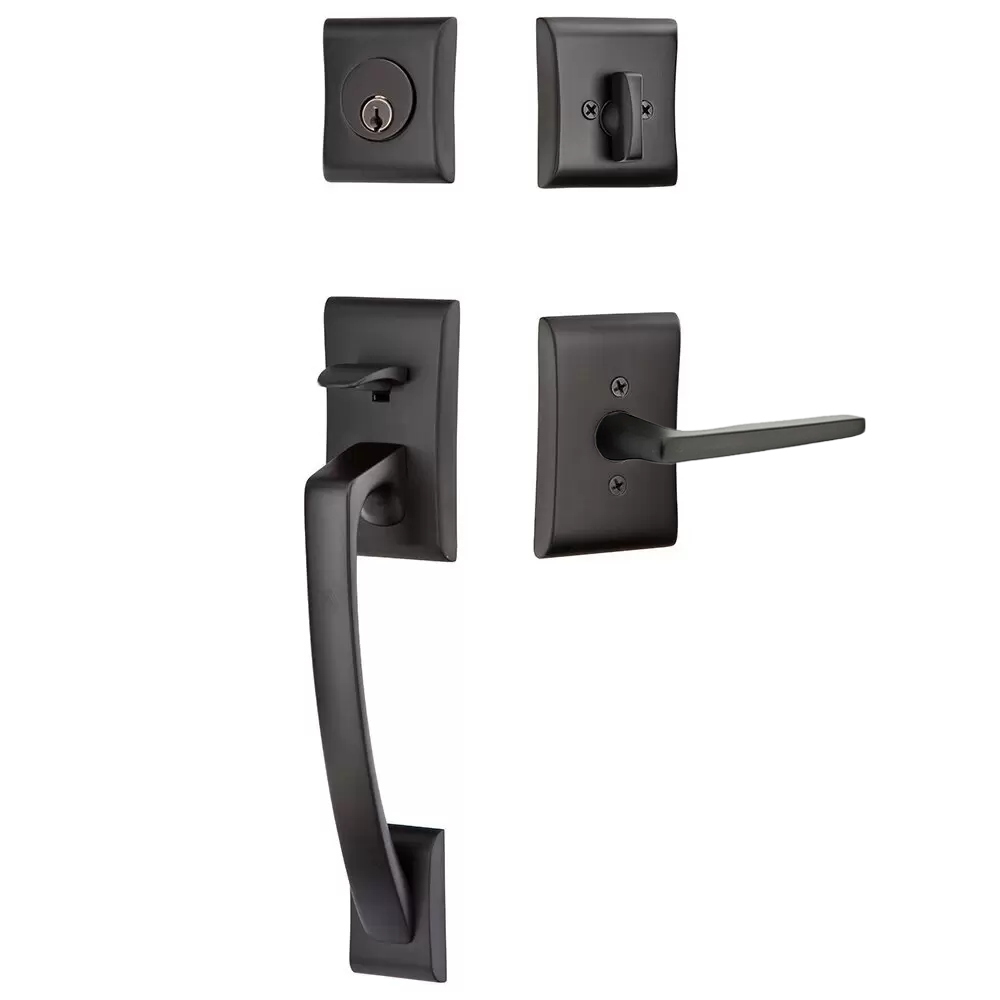 Emtek Ares Tubular Entryset Sectional with Hermes Lever