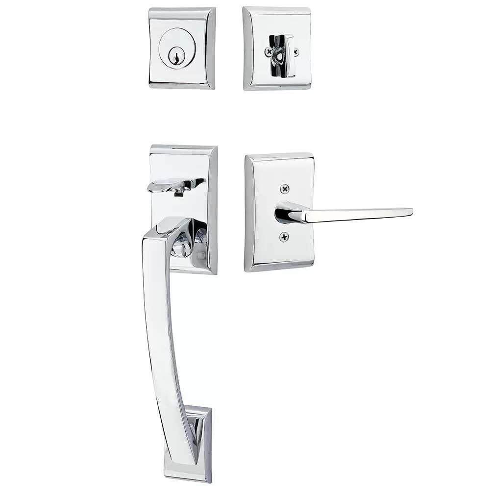 Emtek Ares Tubular Entryset Sectional with Hermes Lever