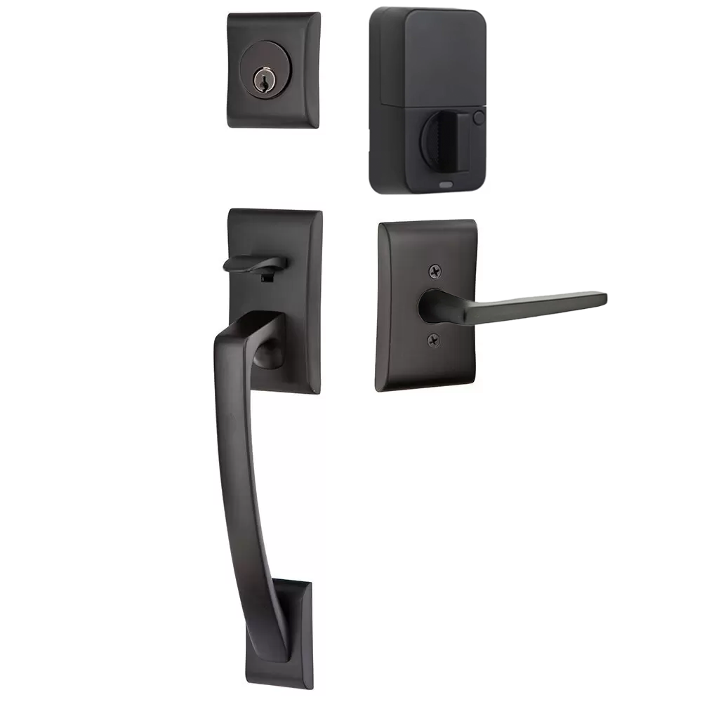 Emtek Ares Tubular Entryset Sectional with Hermes Lever