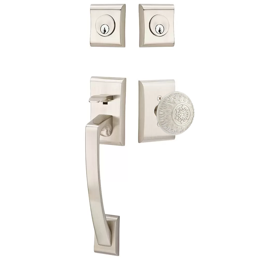 Emtek Ares Tubular Entryset Sectional with Lancaster Knob