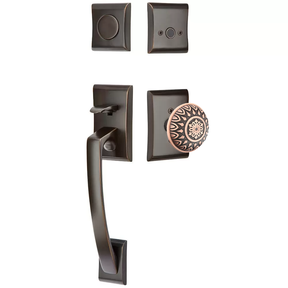 Emtek Ares Tubular Entryset Sectional with Lancaster Knob