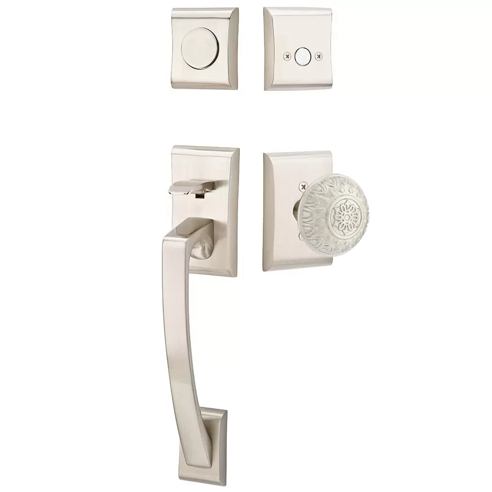 Emtek Ares Tubular Entryset Sectional with Lancaster Knob
