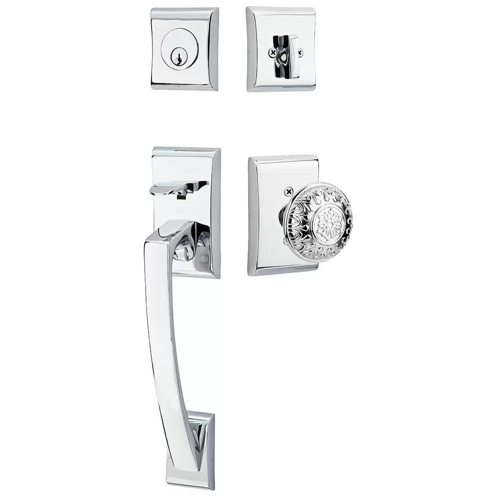 Emtek Ares Tubular Entryset Sectional with Lancaster Knob
