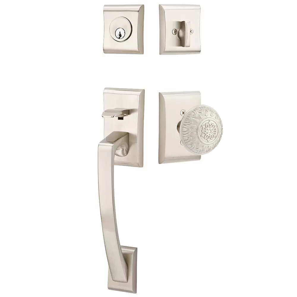 Emtek Ares Tubular Entryset Sectional with Lancaster Knob