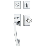 Emtek Ares Tubular Entryset Sectional with Lowell Glass Knob