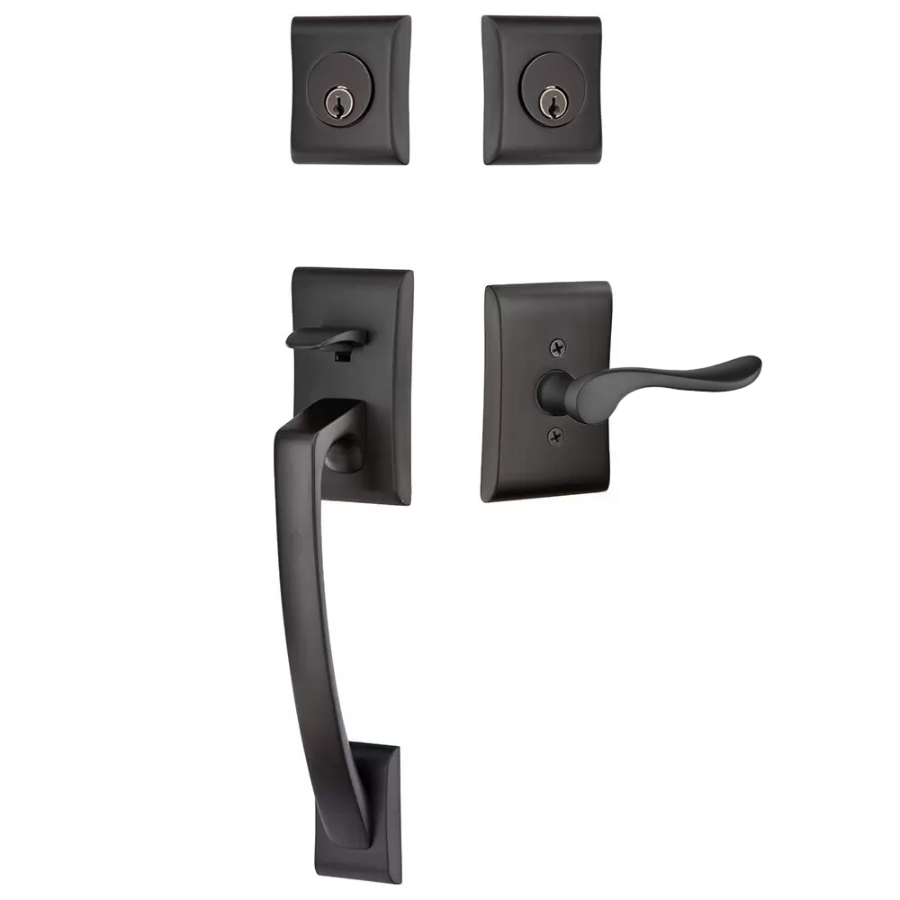 Emtek Ares Tubular Entryset Sectional with Luzern Lever