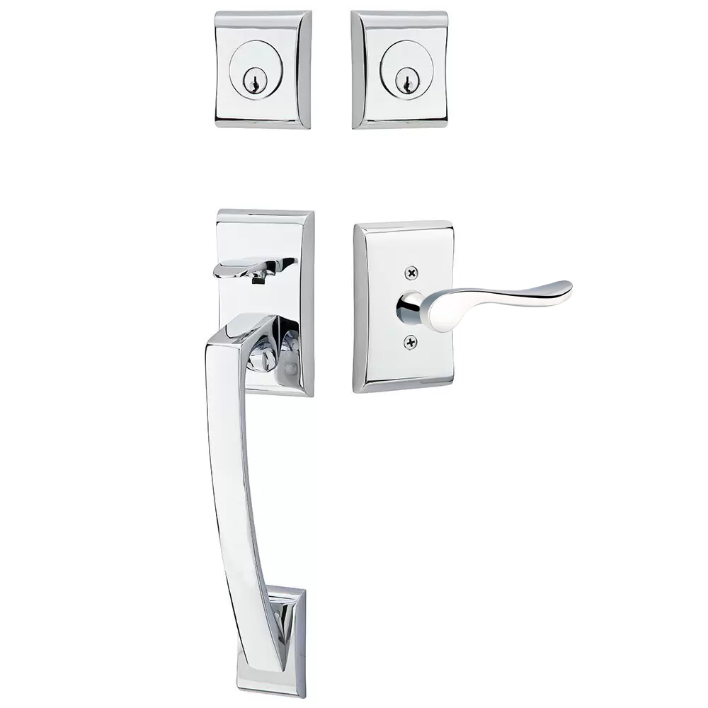 Emtek Ares Tubular Entryset Sectional with Luzern Lever