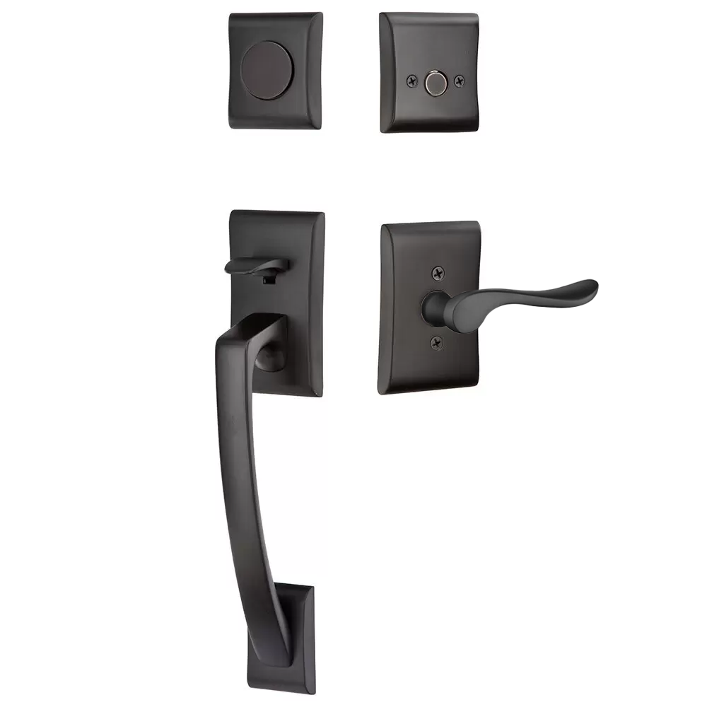 Emtek Ares Tubular Entryset Sectional with Luzern Lever