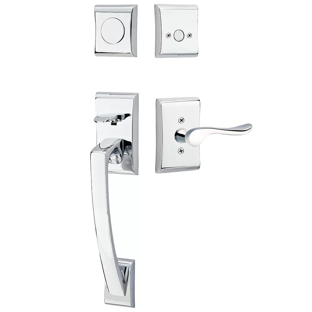 Emtek Ares Tubular Entryset Sectional with Luzern Lever