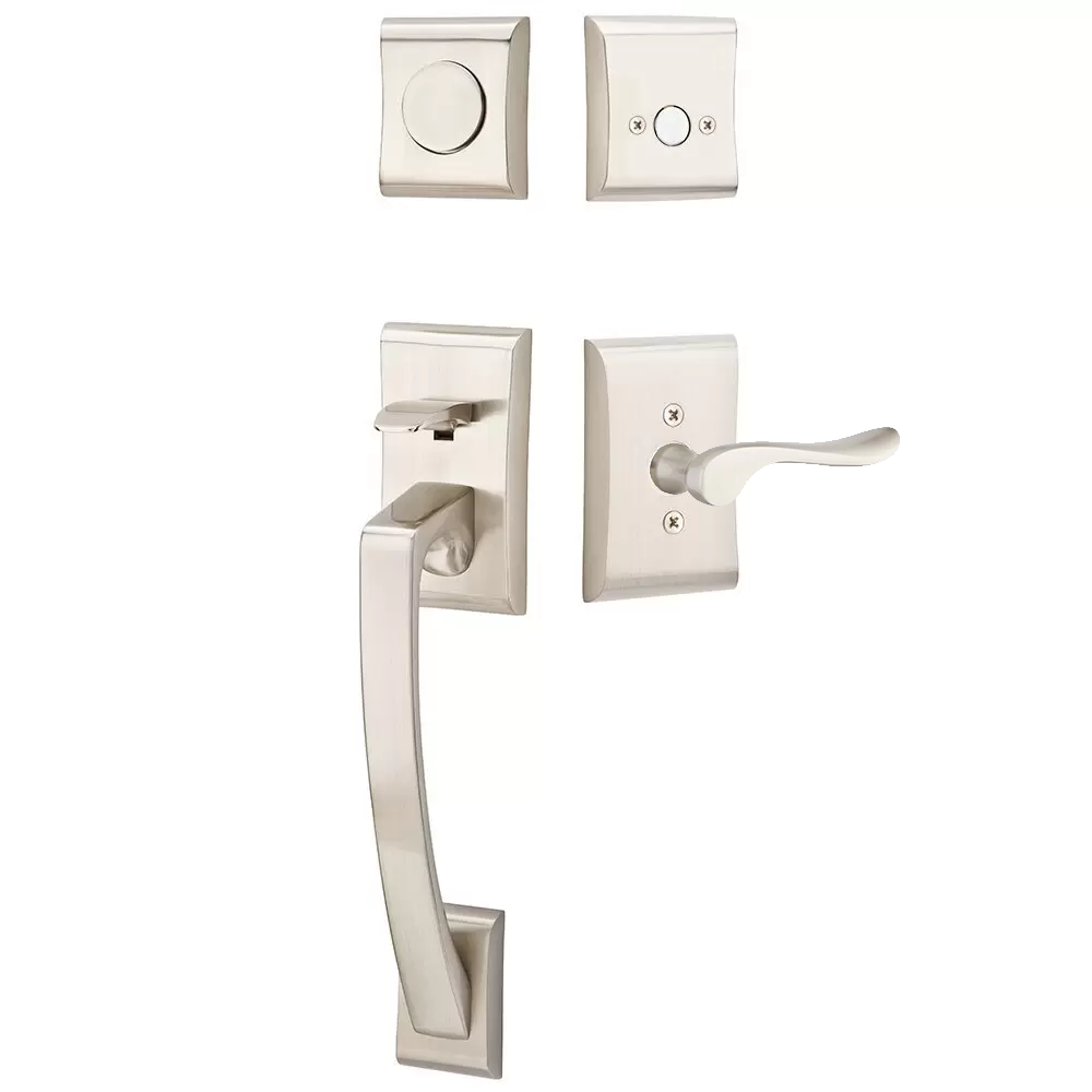 Emtek Ares Tubular Entryset Sectional with Luzern Lever