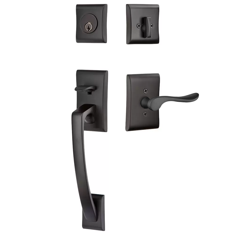 Emtek Ares Tubular Entryset Sectional with Luzern Lever