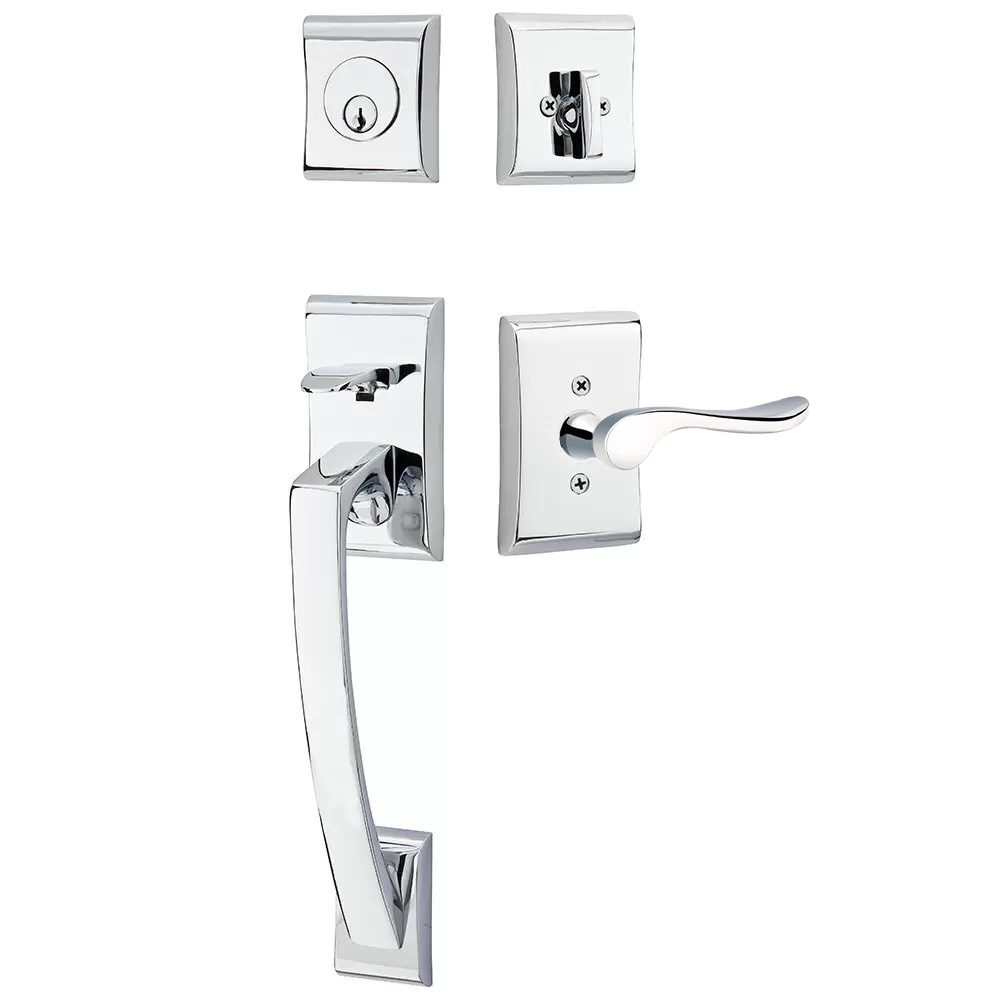 Emtek Ares Tubular Entryset Sectional with Luzern Lever