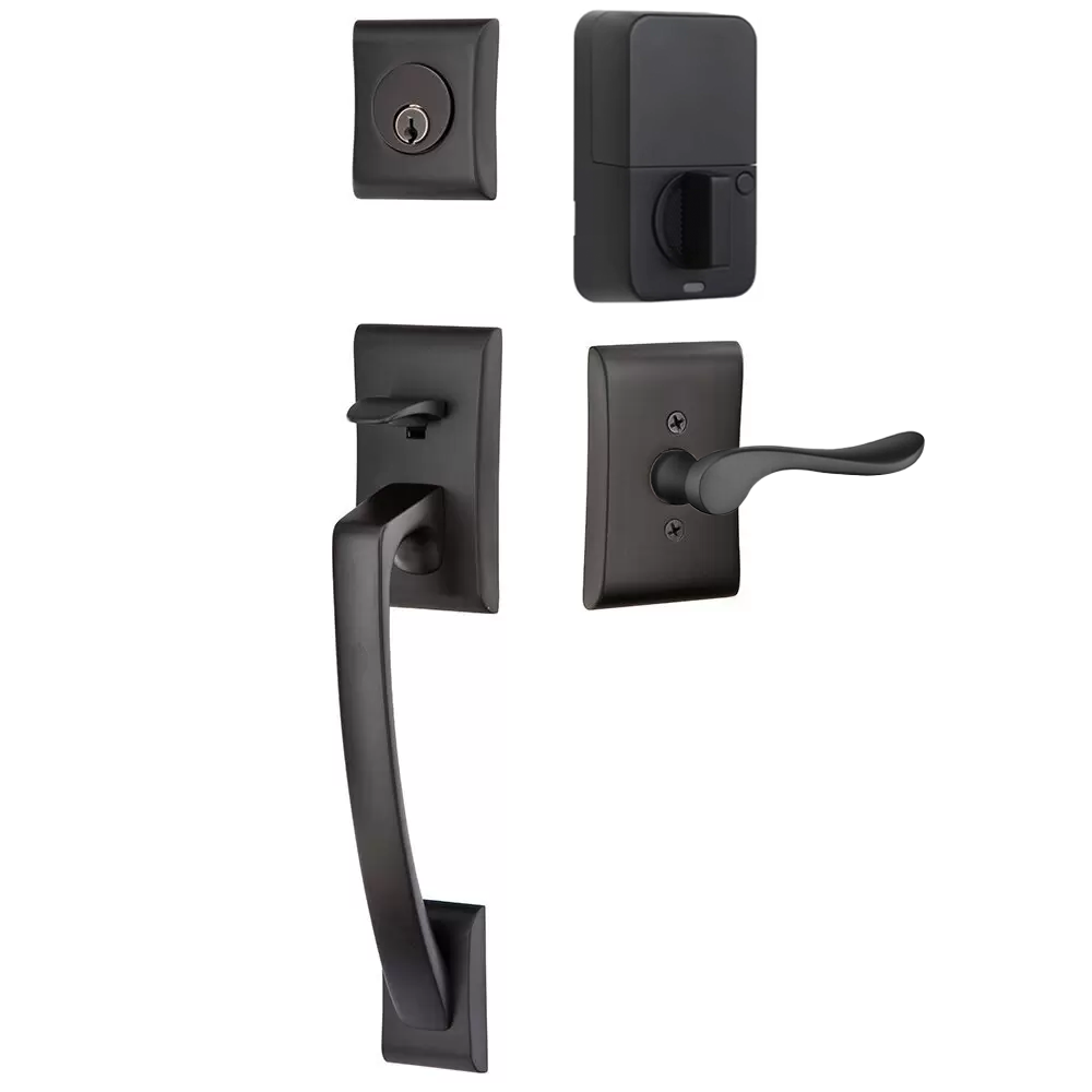 Emtek Ares Tubular Entryset Sectional with Luzern Lever