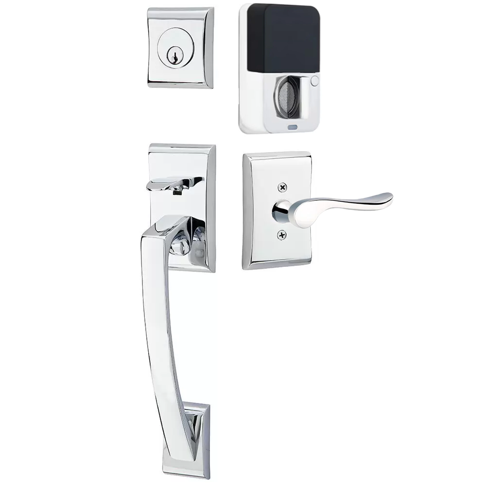 Emtek Ares Tubular Entryset Sectional with Luzern Lever