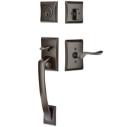 Emtek Ares Tubular Entryset Sectional with Luzern Lever