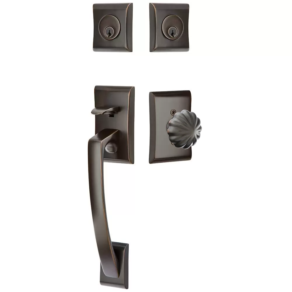 Emtek Ares Tubular Entryset Sectional with Melon Knob