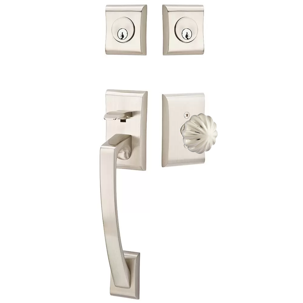 Emtek Ares Tubular Entryset Sectional with Melon Knob