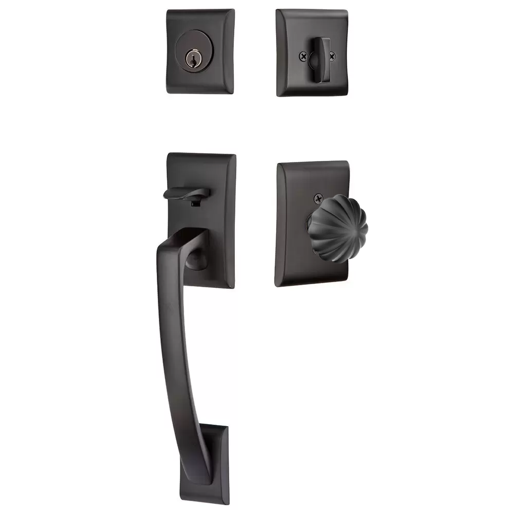 Emtek Ares Tubular Entryset Sectional with Melon Knob