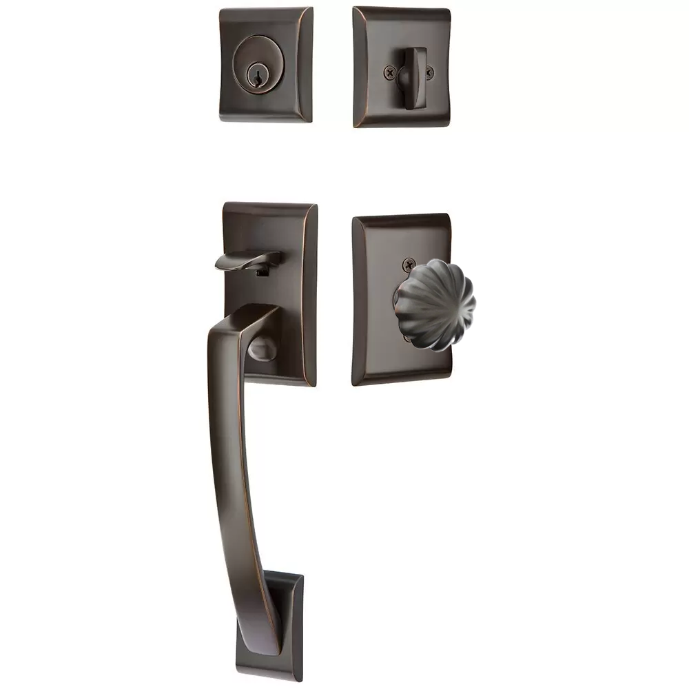 Emtek Ares Tubular Entryset Sectional with Melon Knob