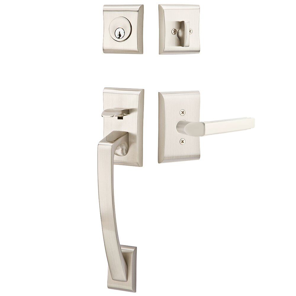 Emtek Ares Tubular Entryset Sectional with Milano Lever