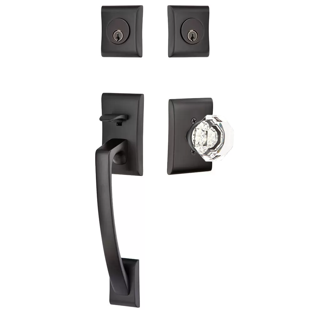 Emtek Ares Tubular Entryset Sectional with Old Town Knob