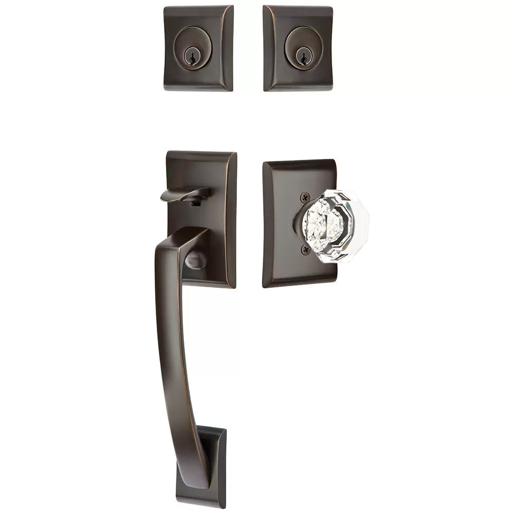 Emtek Ares Tubular Entryset Sectional with Old Town Knob