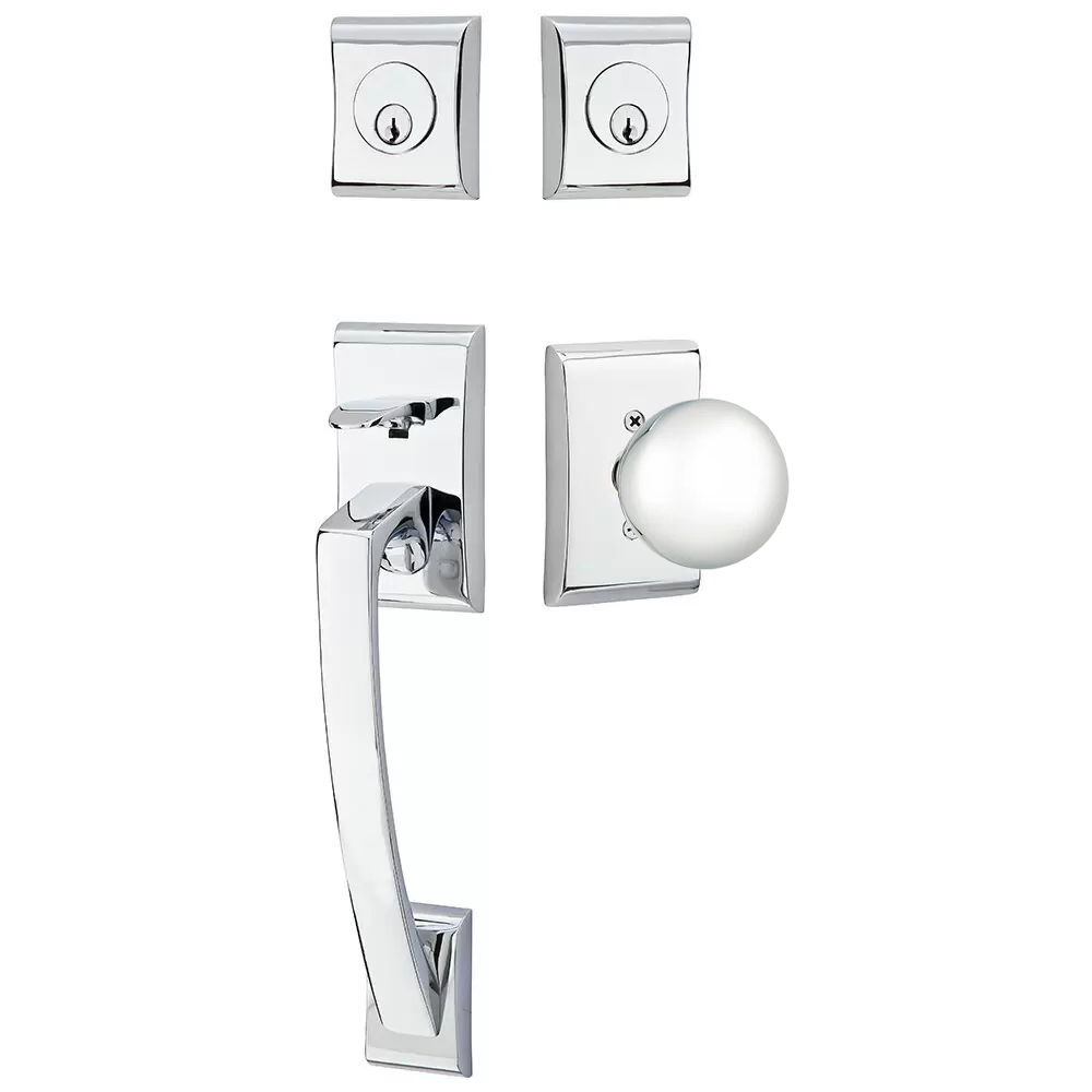 Emtek Ares Tubular Entryset Sectional with Orb Knob