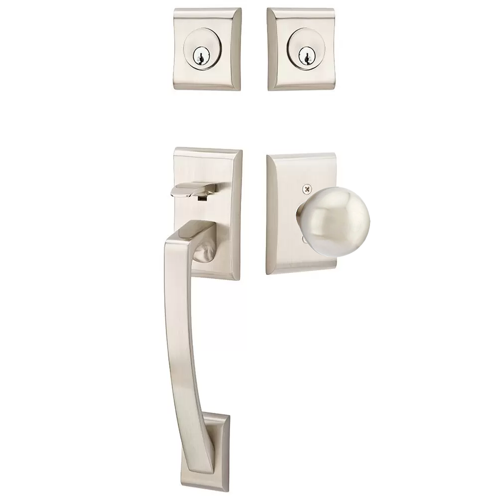Emtek Ares Tubular Entryset Sectional with Orb Knob
