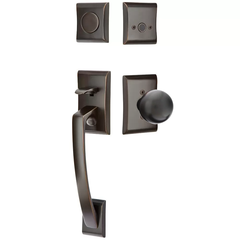 Emtek Ares Tubular Entryset Sectional with Orb Knob