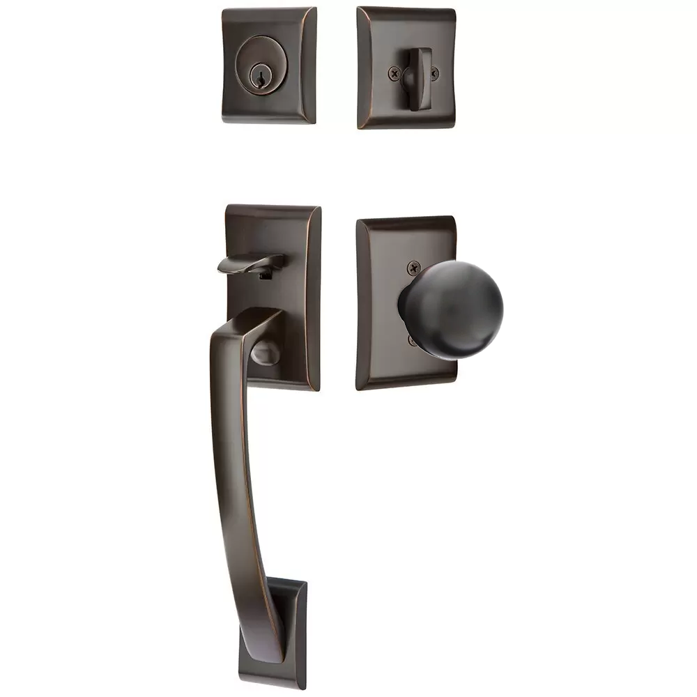 Emtek Ares Tubular Entryset Sectional with Orb Knob