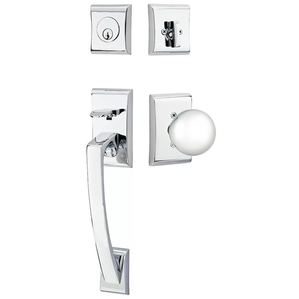 Emtek Ares Tubular Entryset Sectional with Orb Knob