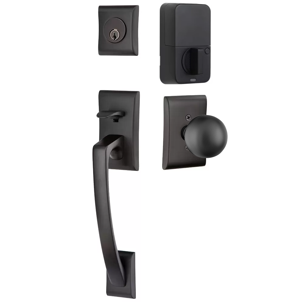 Emtek Ares Tubular Entryset Sectional with Orb Knob