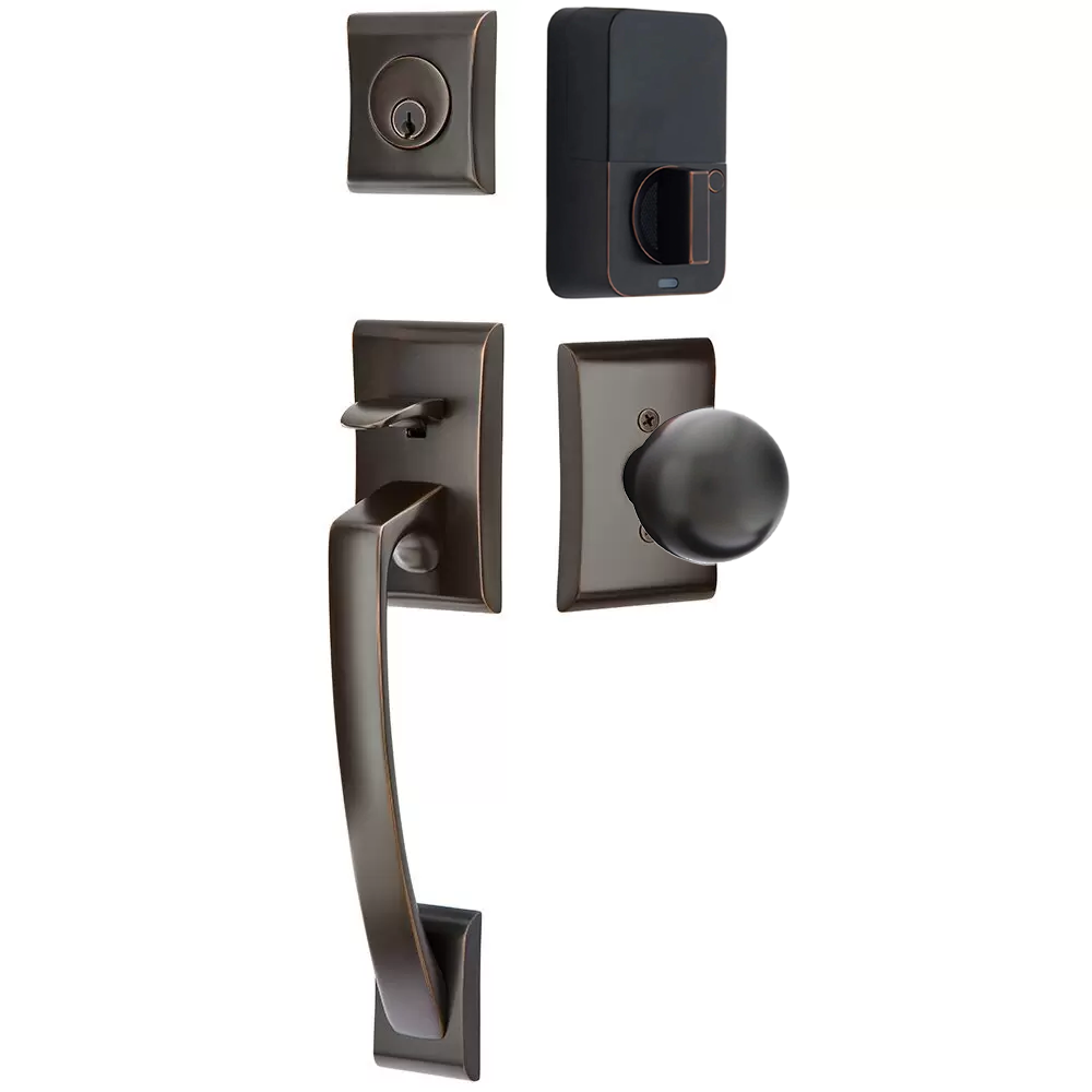 Emtek Ares Tubular Entryset Sectional with Orb Knob