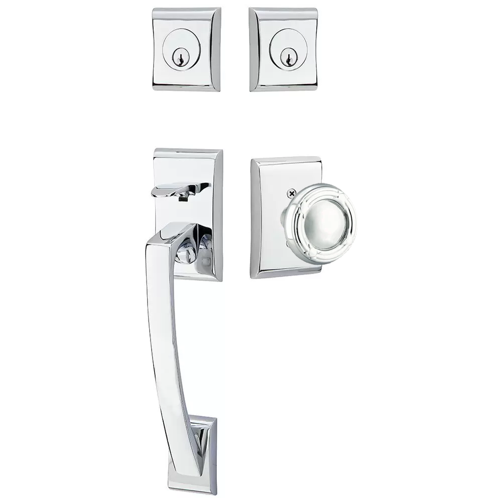 Emtek Ares Tubular Entryset Sectional with Ribbon & Reed Knob