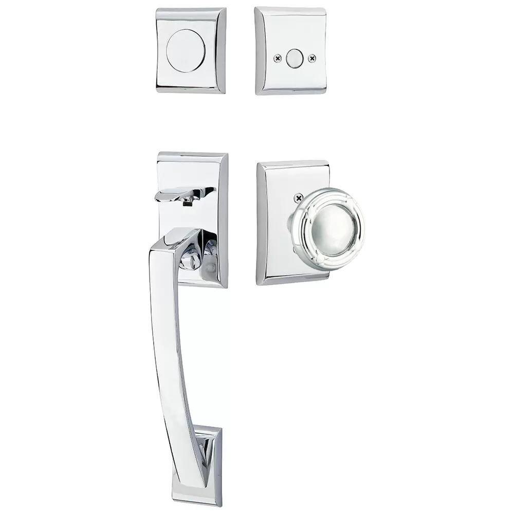 Emtek Ares Tubular Entryset Sectional with Ribbon & Reed Knob