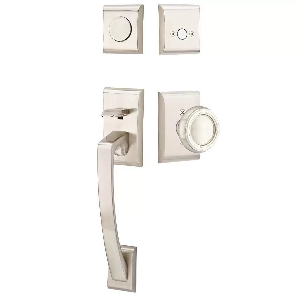 Emtek Ares Tubular Entryset Sectional with Ribbon & Reed Knob