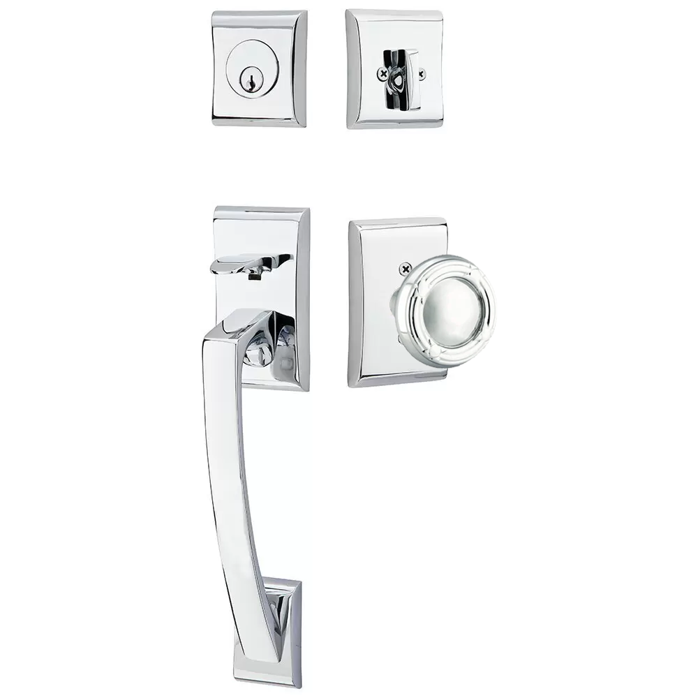 Emtek Ares Tubular Entryset Sectional with Ribbon & Reed Knob