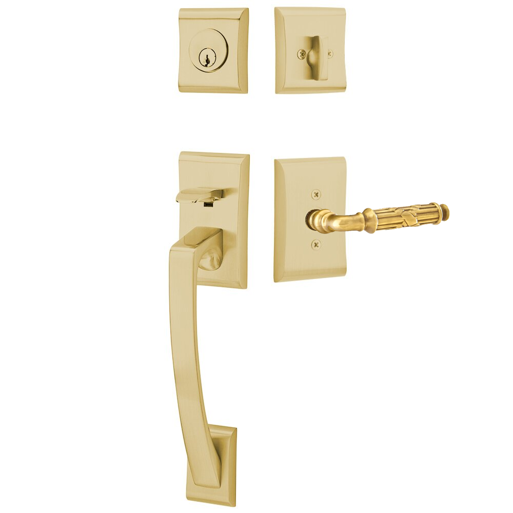 Emtek Ares Tubular Entryset Sectional with Ribbon & Reed Lever