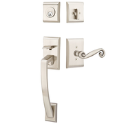 Emtek Ares Tubular Entryset Sectional with Rustic Lever