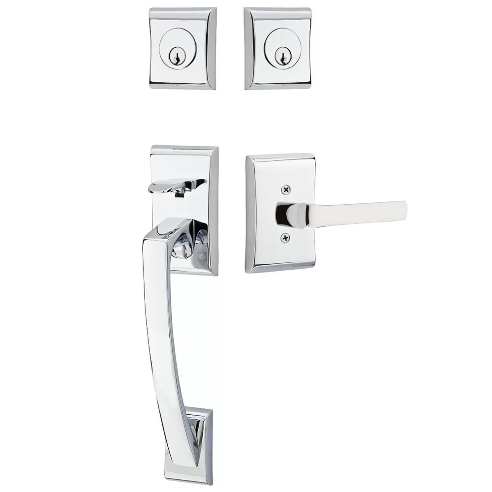 Emtek Ares Tubular Entryset Sectional with Spencer Lever