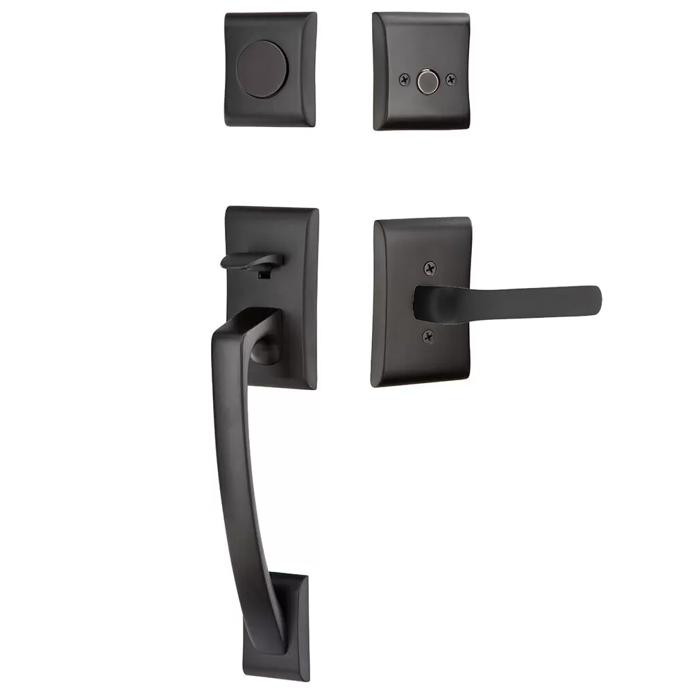Emtek Ares Tubular Entryset Sectional with Spencer Lever