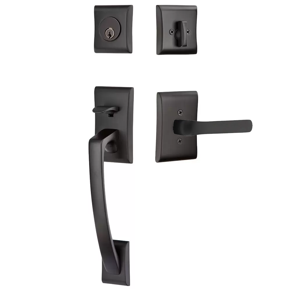 Emtek Ares Tubular Entryset Sectional with Spencer Lever