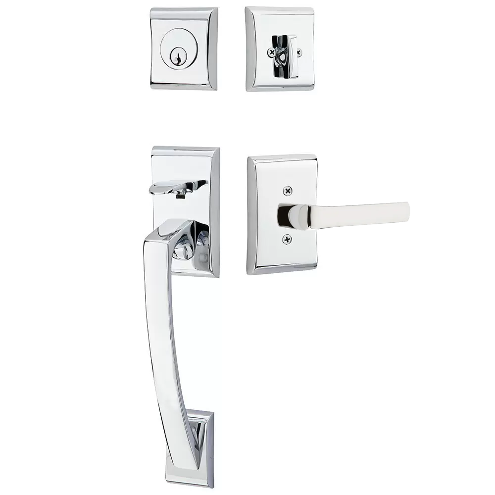 Emtek Ares Tubular Entryset Sectional with Spencer Lever